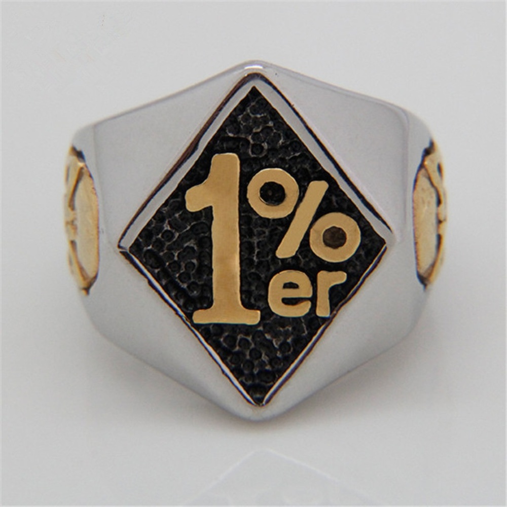 316L Stainless Steel 1%er Skull Outlaw Biker Rings